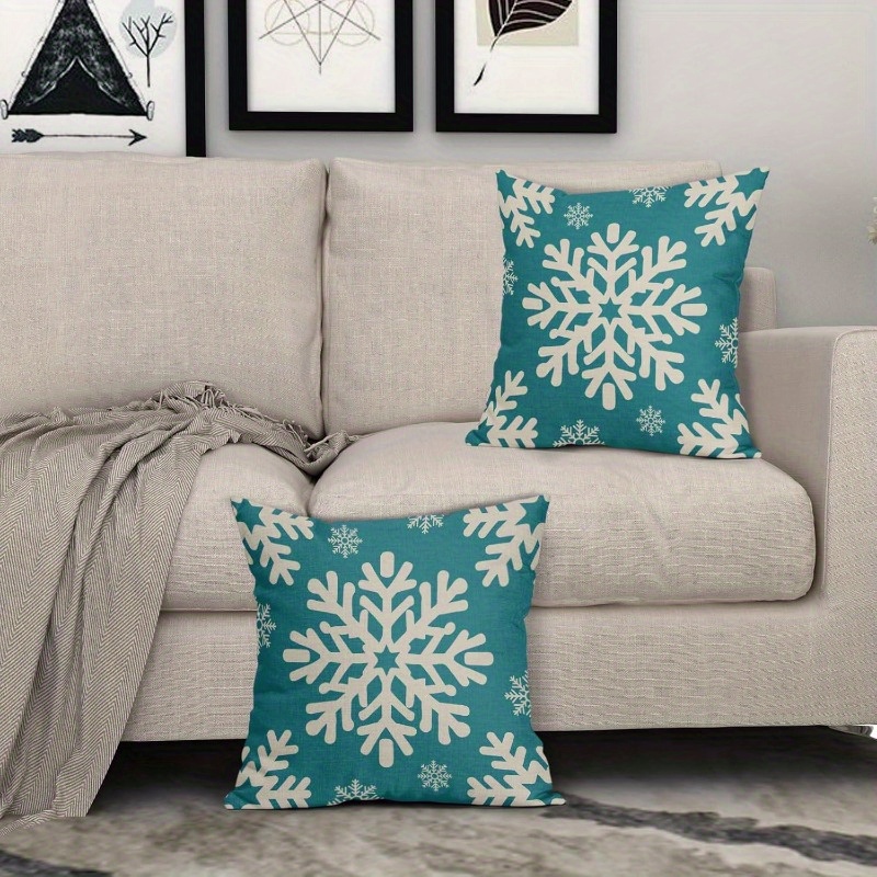 

2pcs Set Christmas Throw Pillow Covers - Soft, & Reusable Polyester Cases For Living Room Decor, 18x18 Inches