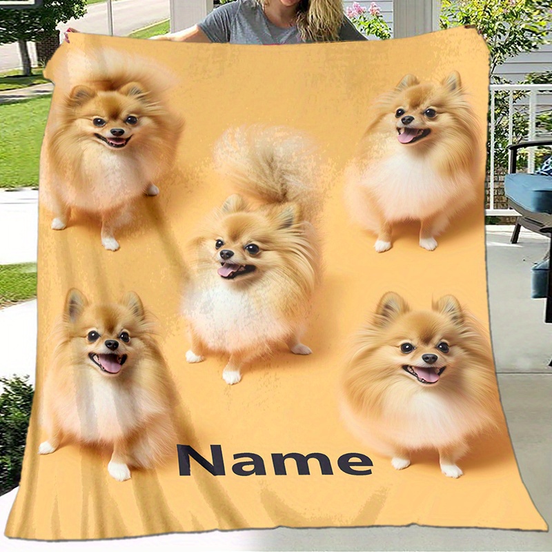 

Customized Customer Name Blanket Dog Blanket Soft Blanket Customized Name Personalized Gift Pattern And Other Decorative Features Suitable For Camping Sofa And Home Decoration