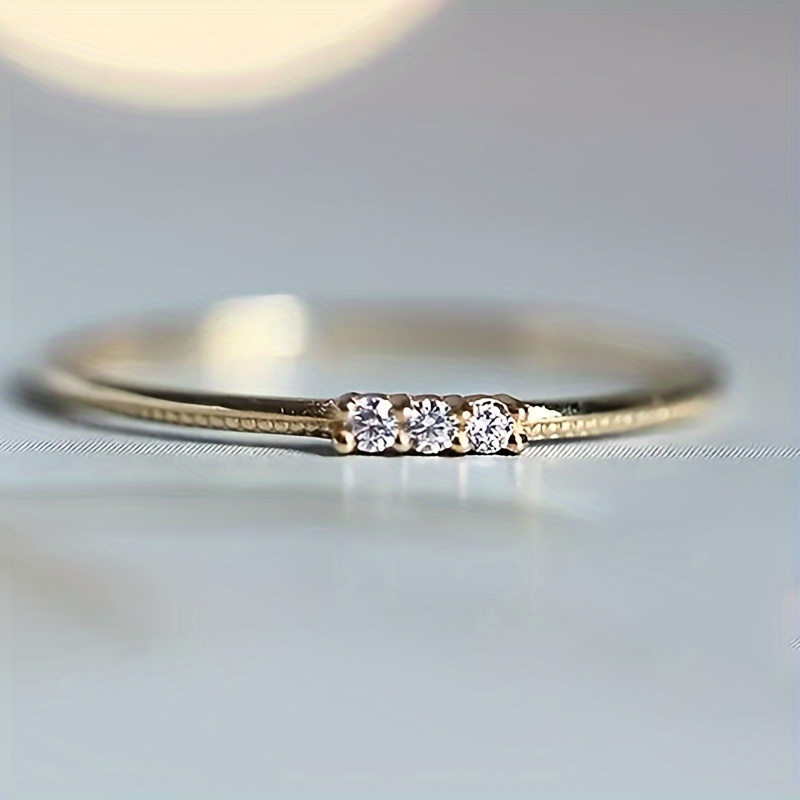 E-shop 1 Stk. Damen Ewiger Ring Einfache Eingefasste 3- Synthetische Zirkonia Dünner Ring Stapelbarer Band Damen Tägliche Freizeit Party Mode Schmuck