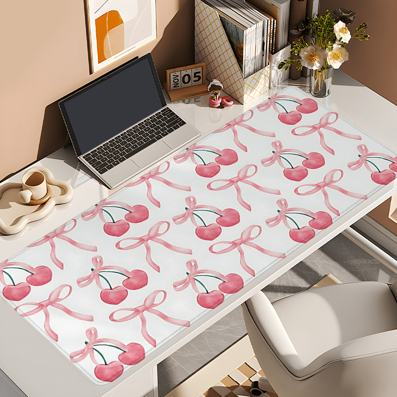 

Bow Mouse Pad - Cute Design, Large Desk Pad, 31.4x15.7 Inch, Non-slip Rubber Base, Stitched Edge - Perfect Gift For Home And Office