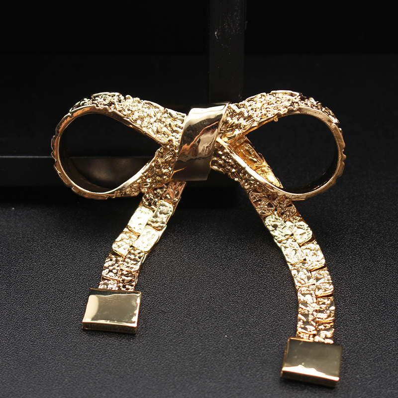 vintage   plated bow movable brooch details 1