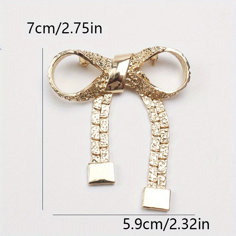 vintage   plated bow movable brooch details 3