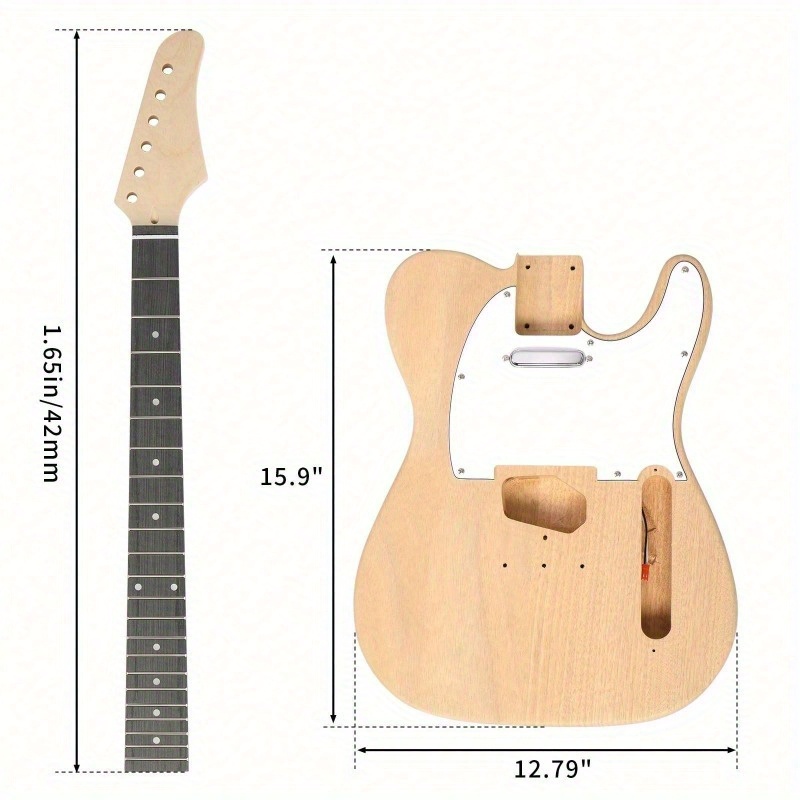 TEMU Kit de Guitare Électrique 6 Cordes - Corps en & Manche en Érable