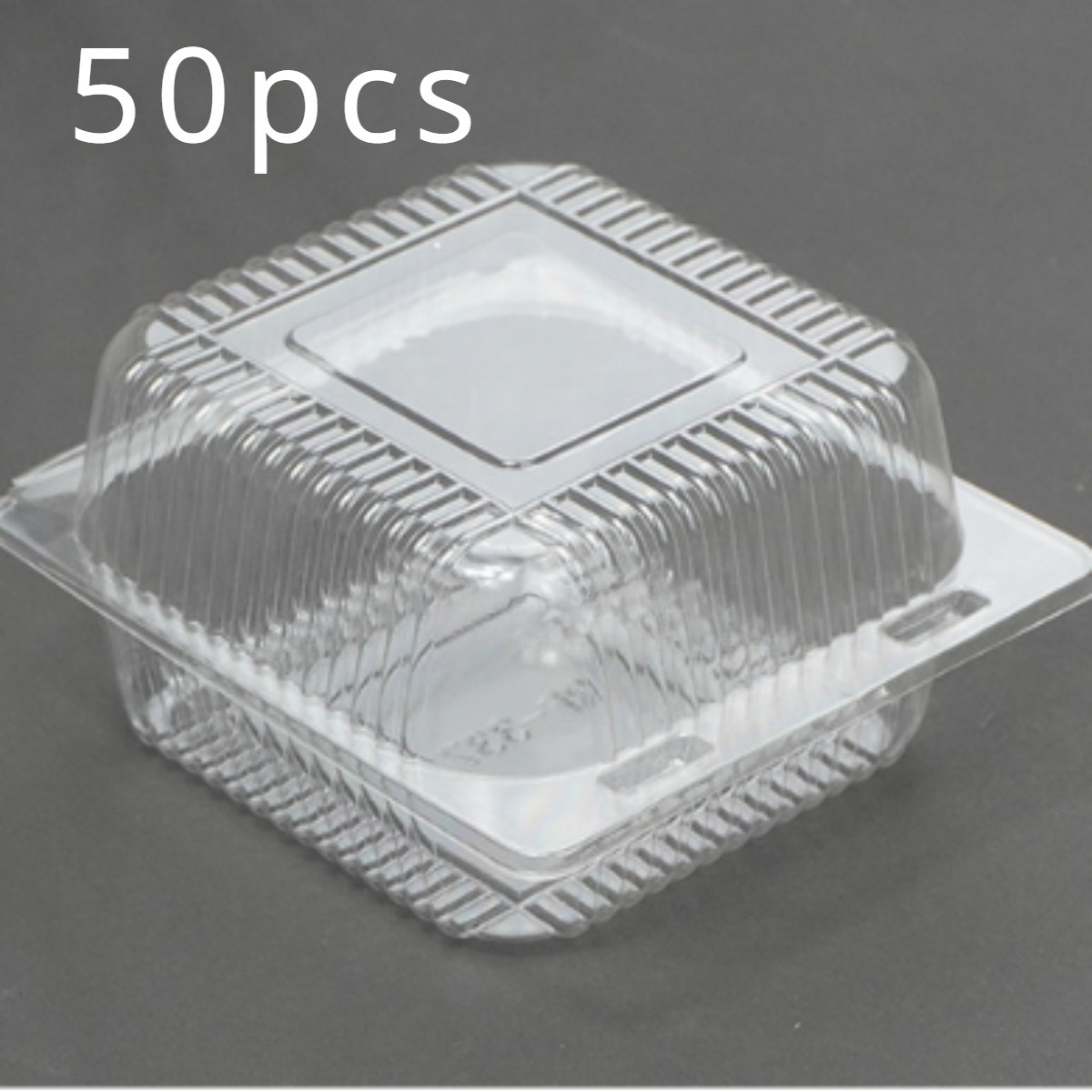 50pcs Clear Plastic Cake Boxes With Lids - Perfect For Cheesecakes, Cupcakes, Salads & Sandwiches - Ideal For Parties & Events