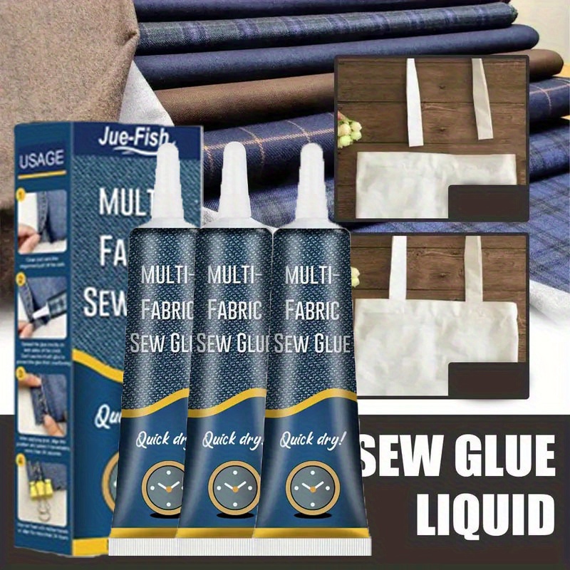 

3pcs Multi Adhesive Adhesive Repair Of Clothing, Shoes, Denim, Leather And Other Fabrics Safe Sewing Adhesive Liquid