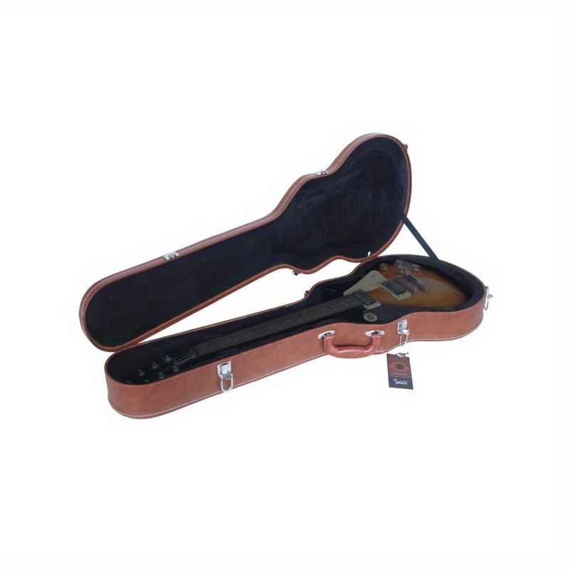 TEMU Electric Guitar Case For Glp Style Electric Guitar Bulge Surface Brown 17592680546752
