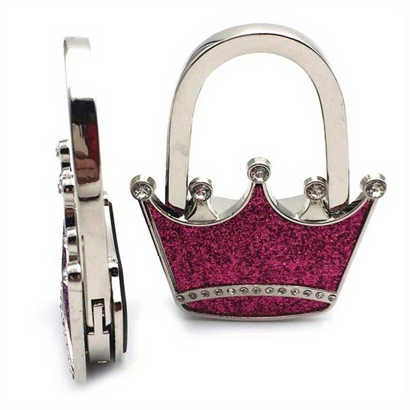 Elegant Crown-Shaped Alloy Handbag Hanger - Shimmering Desk Hook for Purses, Fashionable Accessory for Women's Bags details 4