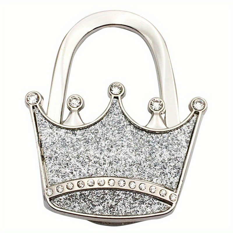 Elegant Crown-Shaped Alloy Handbag Hanger - Shimmering Desk Hook for Purses, Fashionable Accessory for Women's Bags details 8