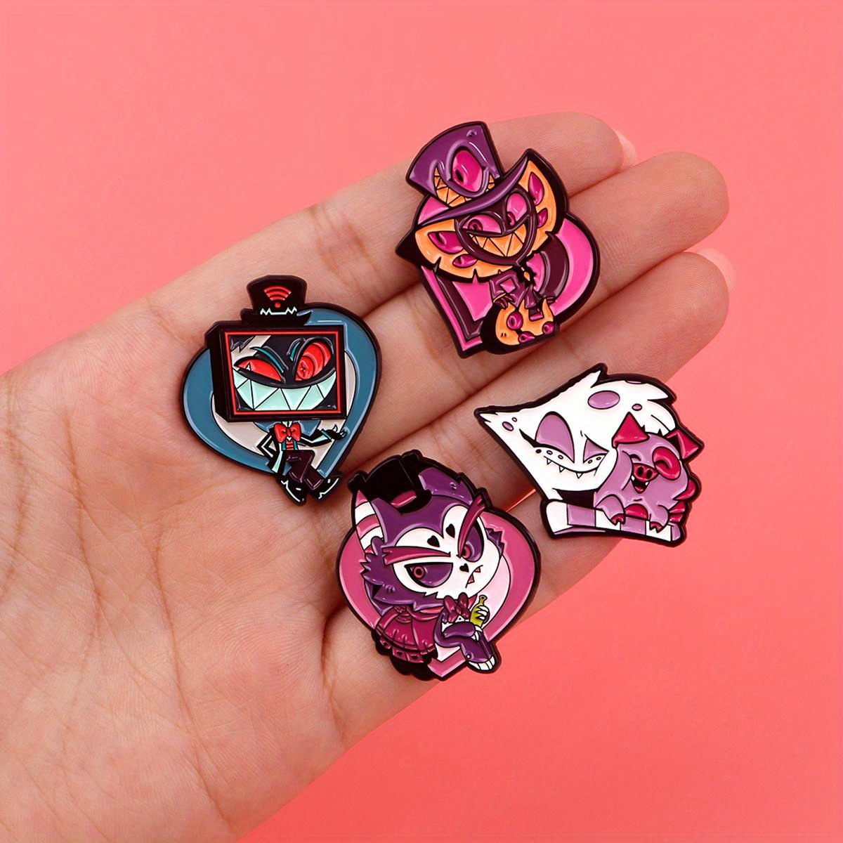 DMLSKY 8pc Enamel Pin Set - Zinc Alloy Cartoon Character Brooches for Backpacks, Clothes, and Briefcase Decoration - Cute Collectible Lapel Pins - Unique Decorative Jewelry Gift Buttons details 3