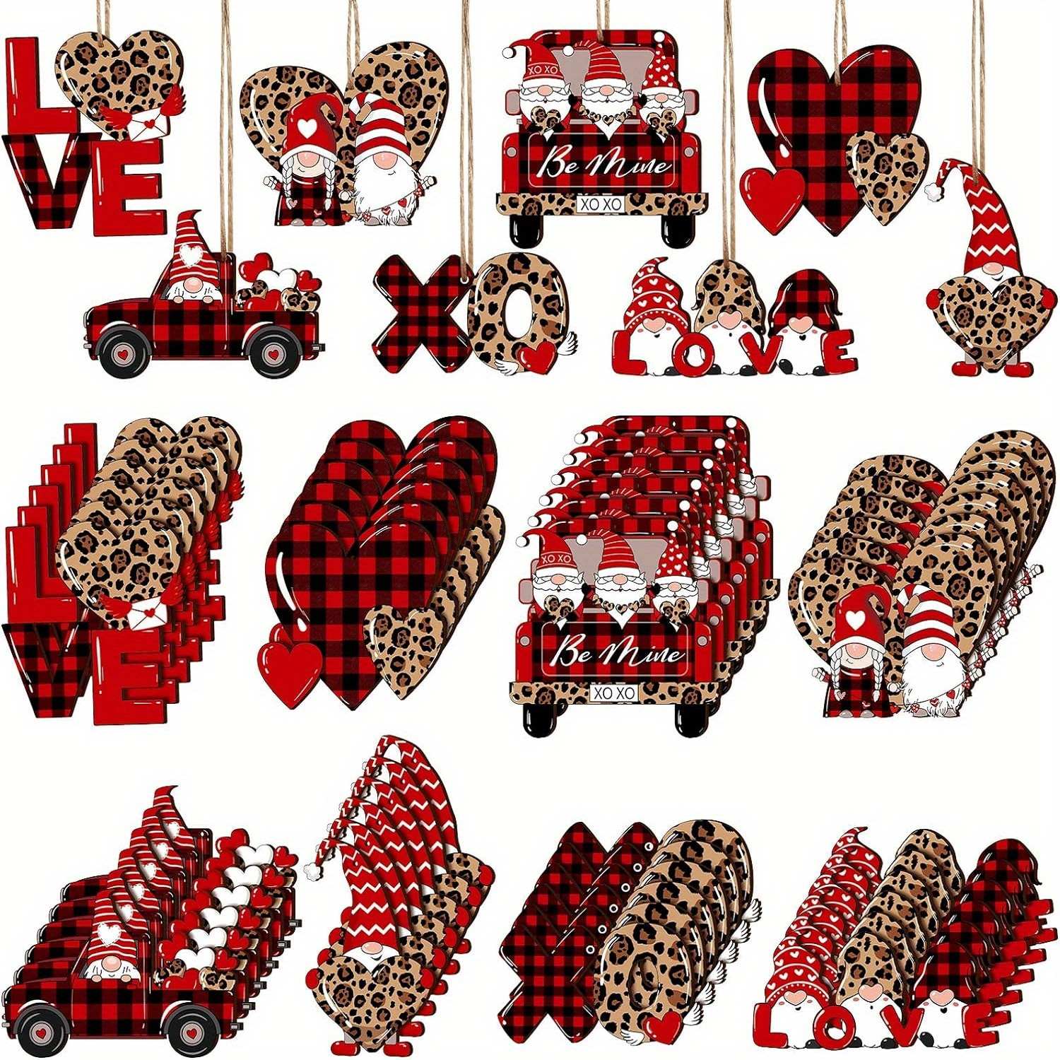 

24pcs Wooden Ornaments - For Christmas, 's Day & | No Battery Needed | For & Decor