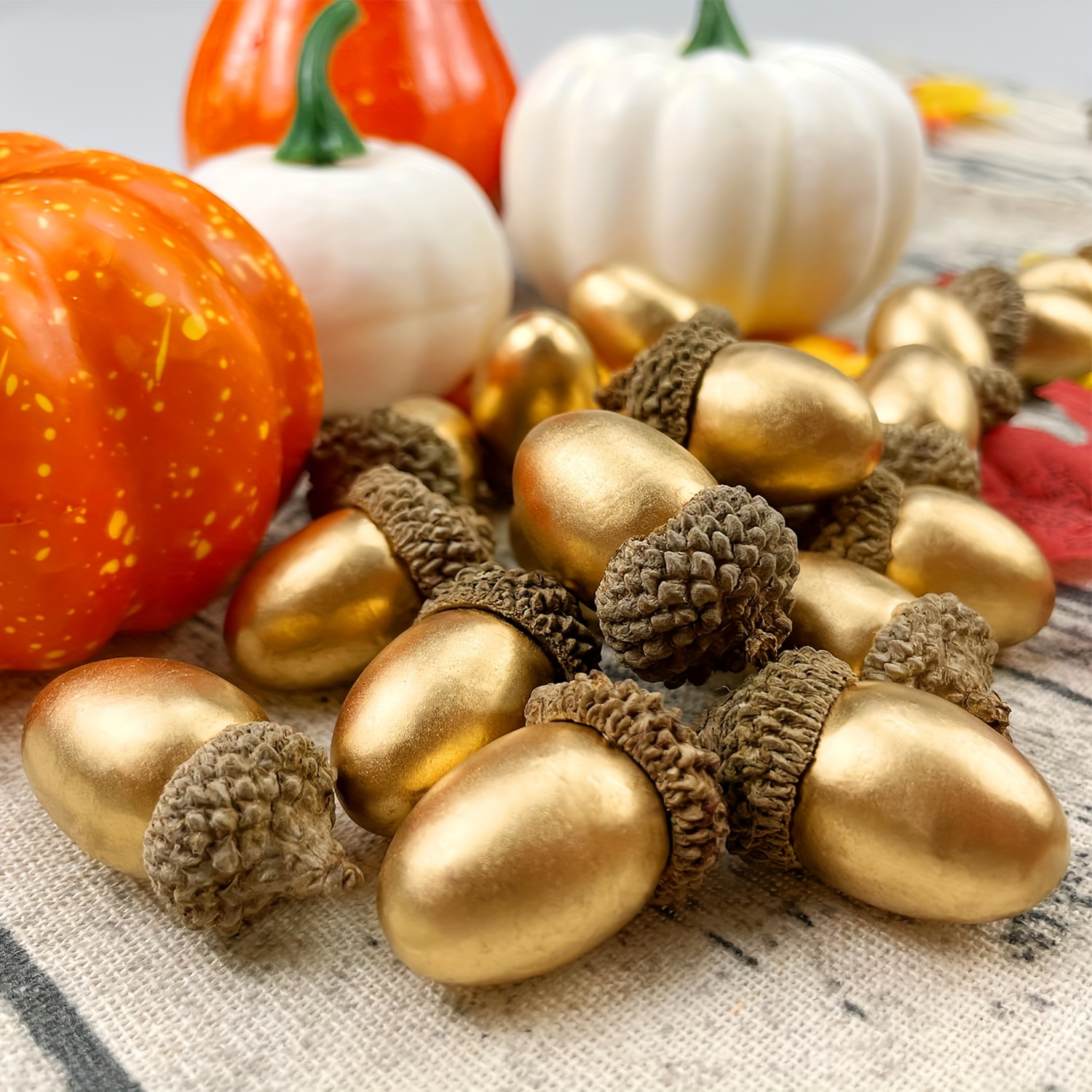 

20/30pcs, Artificial , Golden And Natural Hat Fake Decoration, Home Kitchen Decoration Christmas Decoration Autumn Table Making