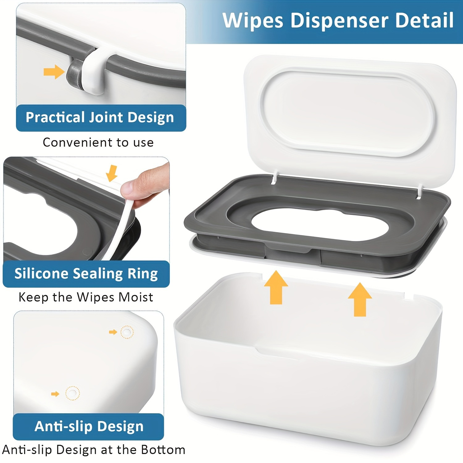 

Scandinavian-inspired Dustproof Wet Dispenser With Lid - Moisture-retaining, Ideal For Diapers & Masks Storage