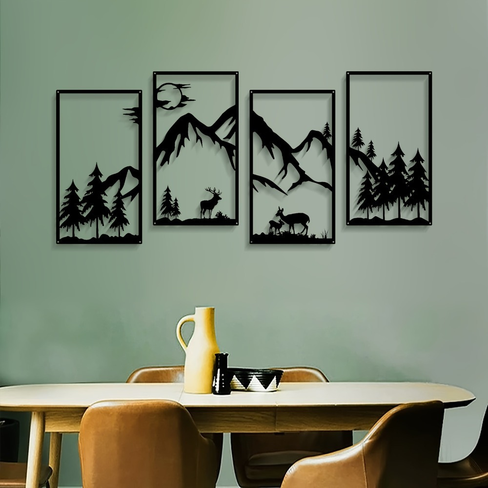 Wapluam Abstrakte Leinwand-Wandkunst – 50,8 X 101,6 Cm, Berglandschaft, Gerahmt & Fertig Zum Aufhängen
