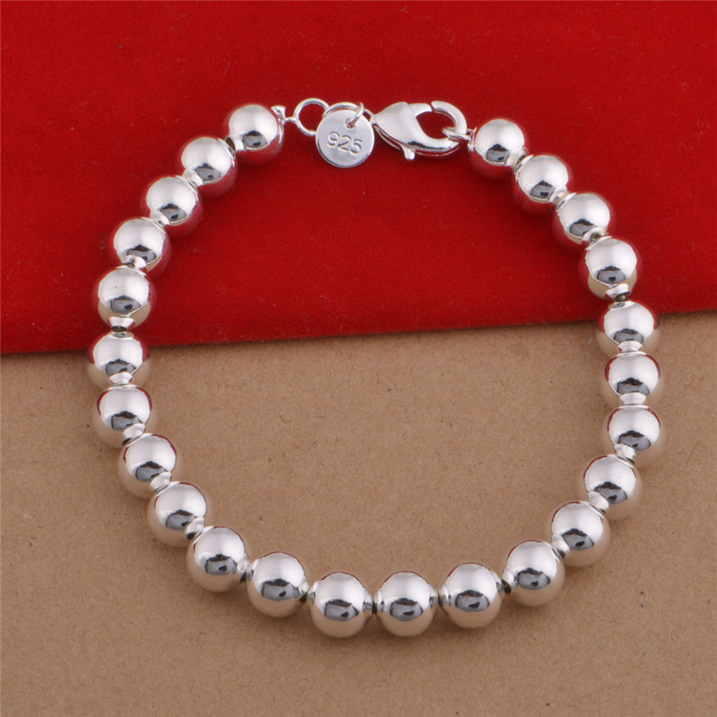 

Stylish Women's Beaded Silvery Bracelet