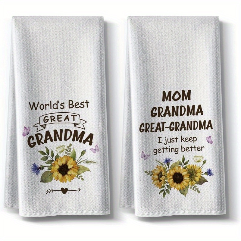 

Jit 2pcs Grandma Funny Kitchen Towels: Modern, Space-themed, Super Soft, 18x26 Inch, Machine Washable, Perfect 's Best Grandma On Birthday, Christmas, Or Mother's Day