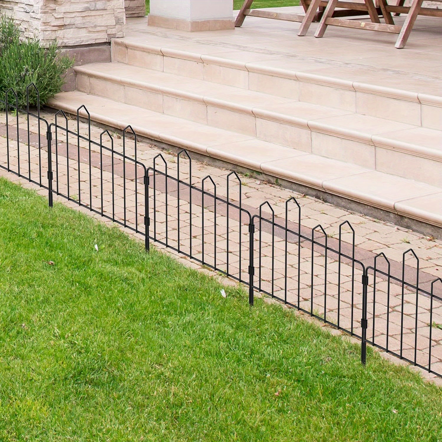 

Decorative Garden Fence Rustproof Metal Wire Garden Border Fencing Black Small Wire No Dig Garden Fence Panels Border Animal Barrier For Yard Patio Outdoor