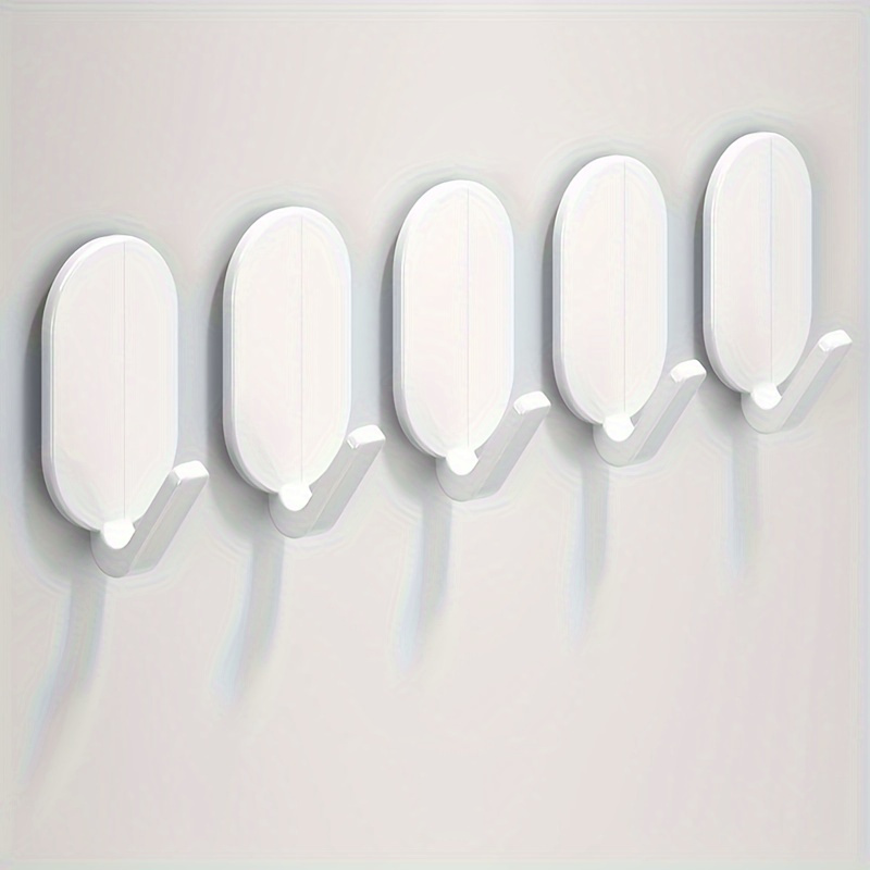 

5- Plastic - Install, No Heavy- Hangers For Hanging Clothes, Towels, - Fashionable Bathroom -mounted - -free