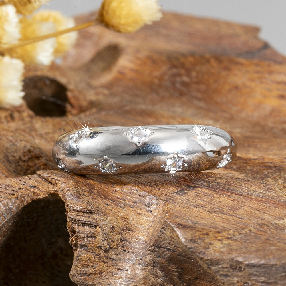 Retro Ring Sparkling Star Daily Wear Romantic Multiple Sizes