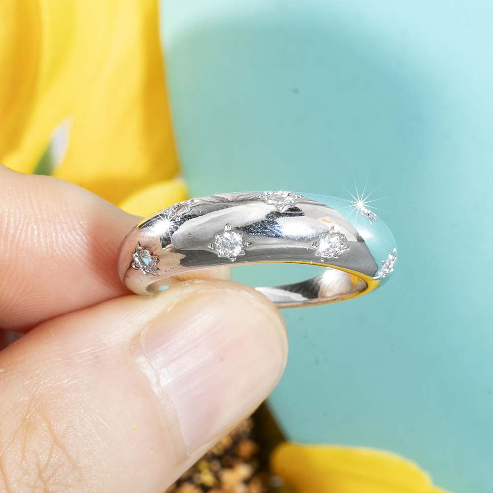Retro Ring Sparkling Star Daily Wear Romantic Multiple Sizes