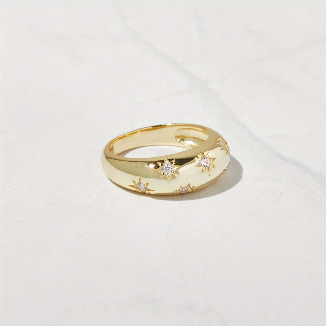 Retro Sparkling Star Ring for Daily Wear in Multiple Sizes