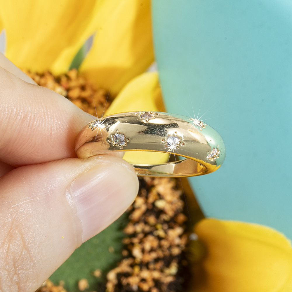 Retro Sparkling Star Ring for Daily Wear in Multiple Sizes