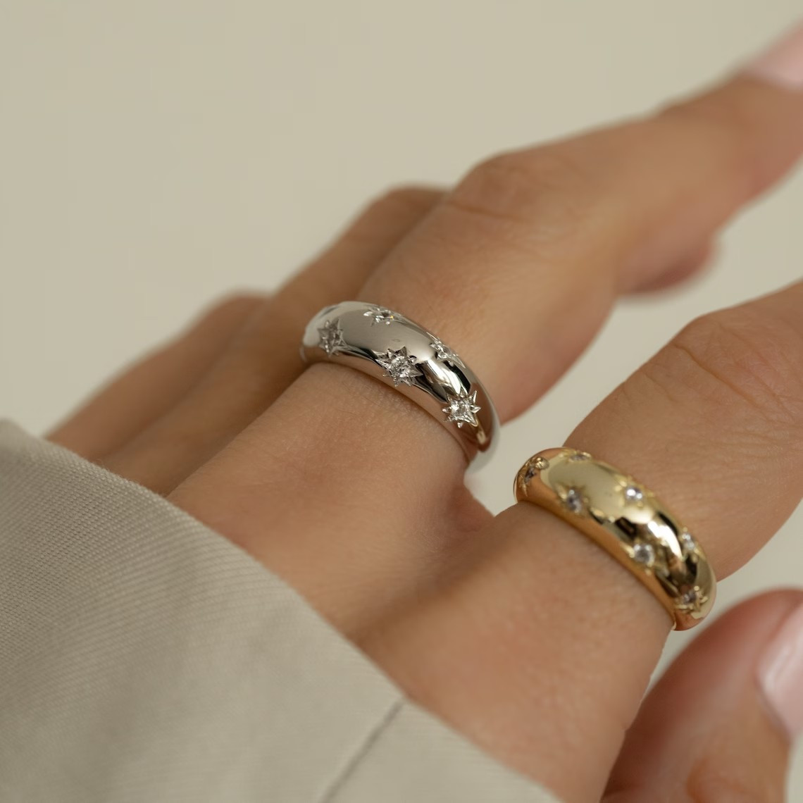 Retro Sparkling Star Ring for Daily Wear in Multiple Sizes