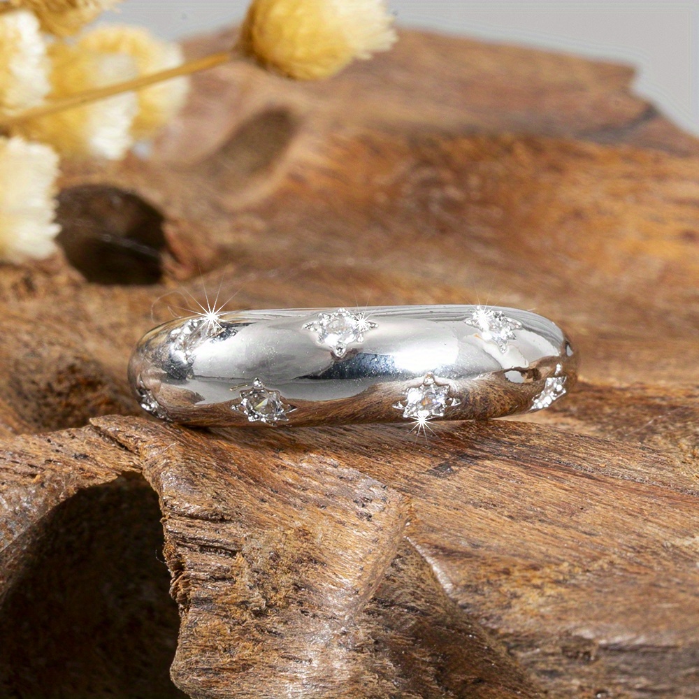 Retro Sparkling Star Ring for Daily Wear in Multiple Sizes