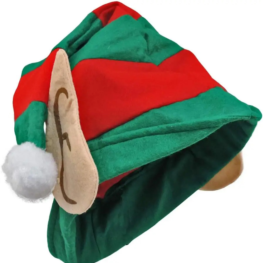 

PESENAR 1pc Chapeau d'Elfe Aide de Père Noël avec Oreilles en Tissu Taille adaptée à la plupart des adultes