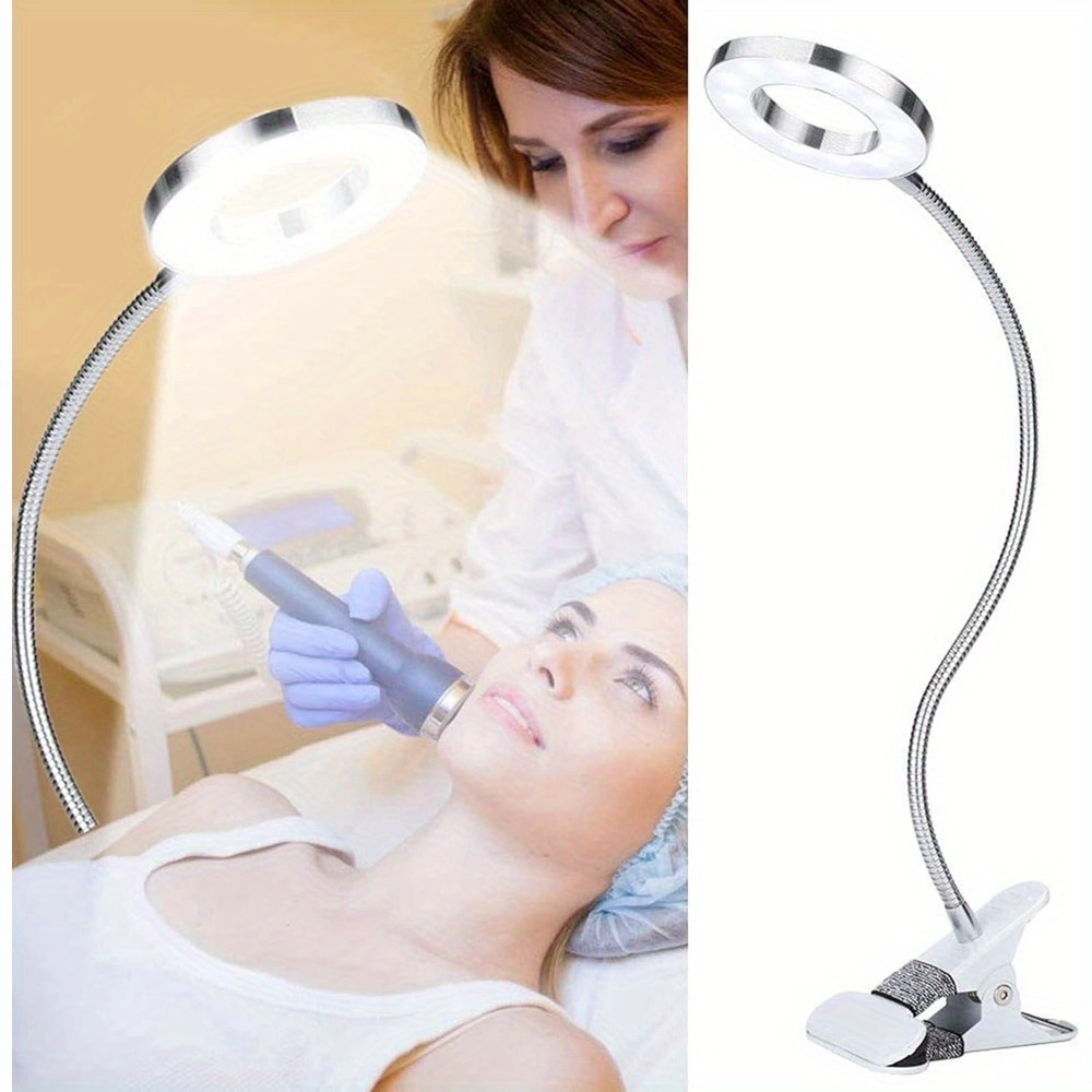 

Portable Usb Lamp - 360° Adjustable, Eye Protection Desk Light With Metal Clip, Ideal For Tattoo, Eyelash & Eyebrow Treatments, Soft & Uniform For Salon & Spa Use