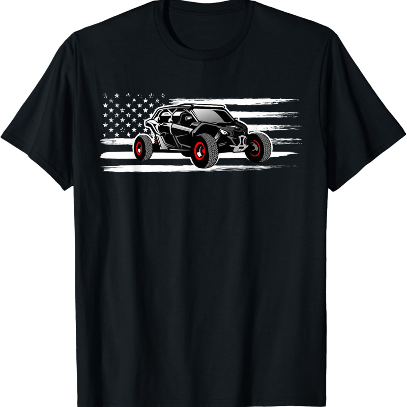 

American Flag Utv Side By Side Sxs Off Road T-shirt