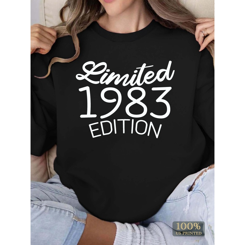 

Sweatshirt Vintage 1983 à Col Rond pour Femme - Pull Décontracté en Polyester, pour &