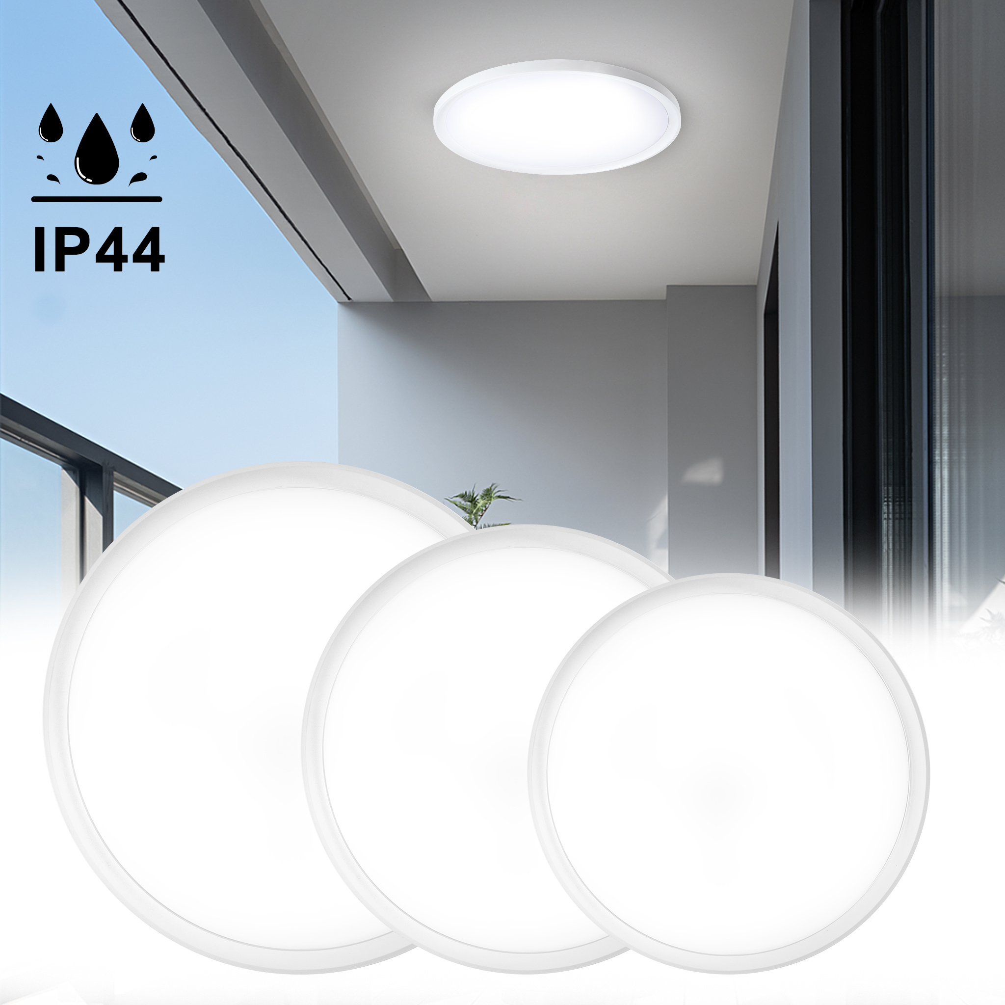 

Led Ceiling Light Flat Round Ceiling Lamp Ø28. 5/36. 5/45cm Damp Room Light Led Cold White Damp Room Lamp