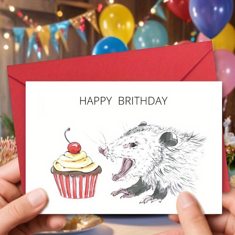 

Festive Opossum Birthday Card: A Unique And Creative Gift For Dad, Mom, Sister, Brother, Best Friend, Neighbor, Or Relative