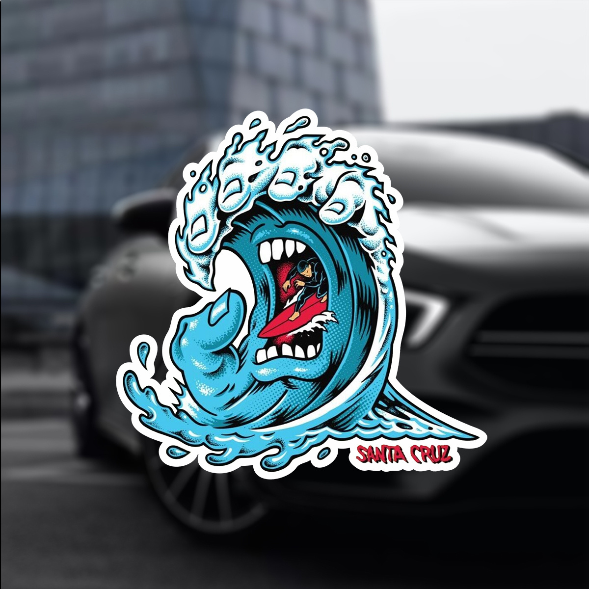 

Vinyl Decals - Cartoon Wave Graphic, Durable Self-adhesive Stickers For Skateboards, Cars, Laptops, Waterproof, Outdoor Rated