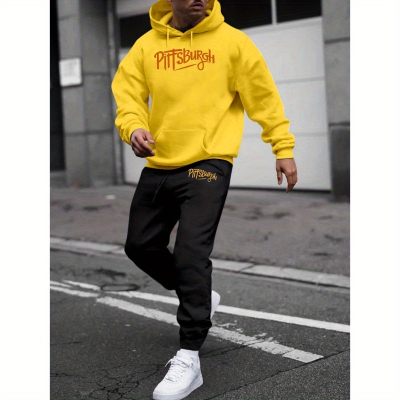 

& Sweatpants Set - Printed Long Sleeve , Polyester , Non-transparent, , For Fall/ - For