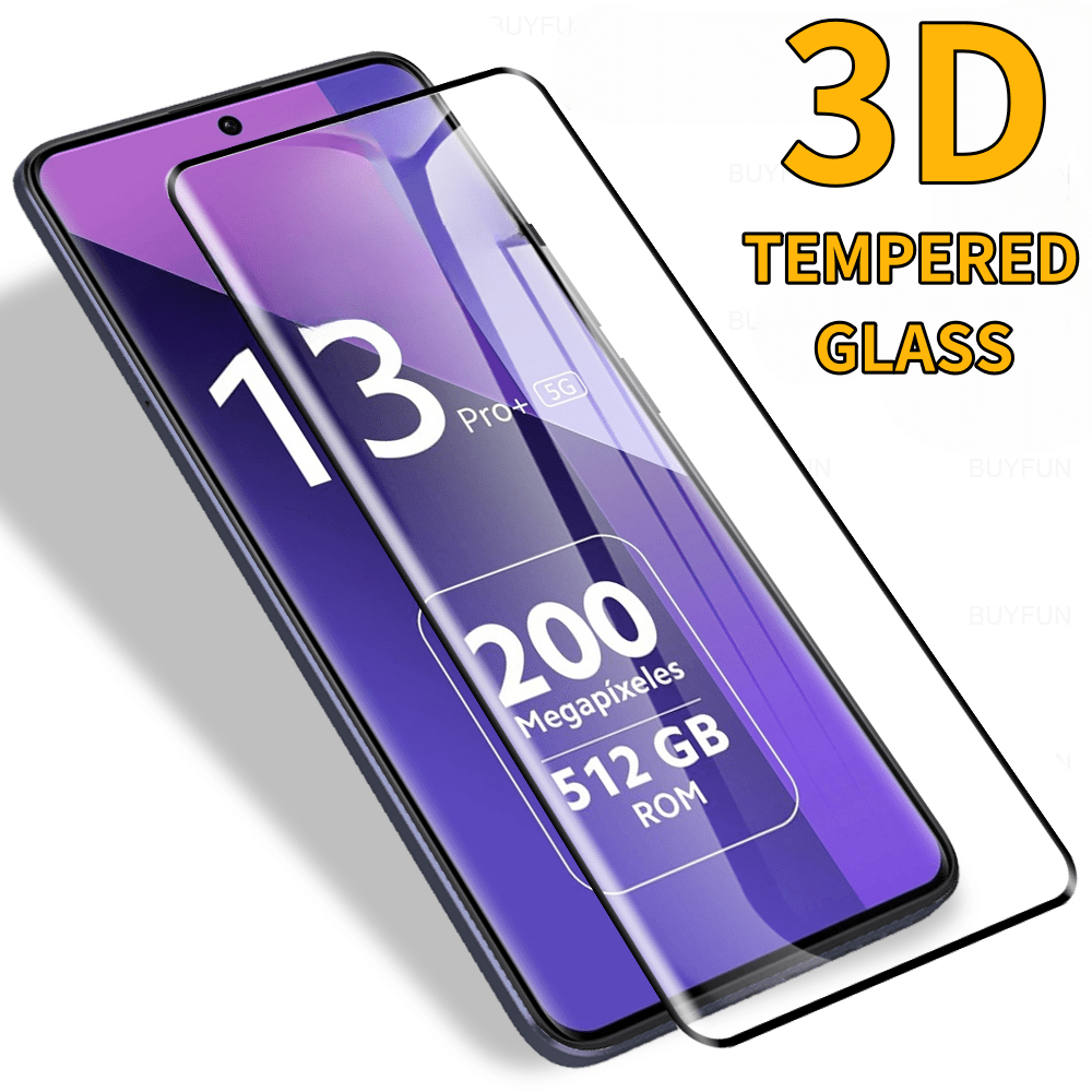 E-shop 3D Gebogenes Gehärtetes Glas Display-Schutzfolie für Xiaomi Redmi Note 13 Pro Plus Note13 Pro+ Vollflächige Schutzfolie aus Glas