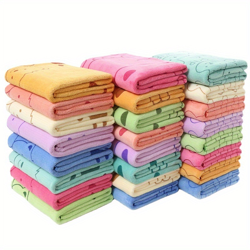 Image of 6/12pcs Quick- Towels For - Ultra Absorbent, Soft Polyester Bath & Grooming Cloths, Assorted Colors