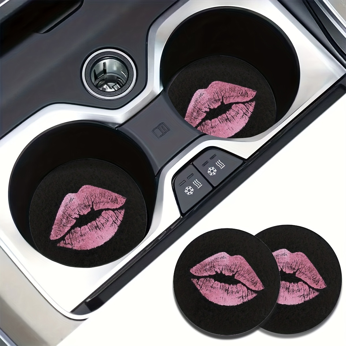

2pcs Pattern Absorbent Car Cup Holder Coasters - Car Interior Accessories For Women, Cup Coasters For Car Vehicles & Home Desk