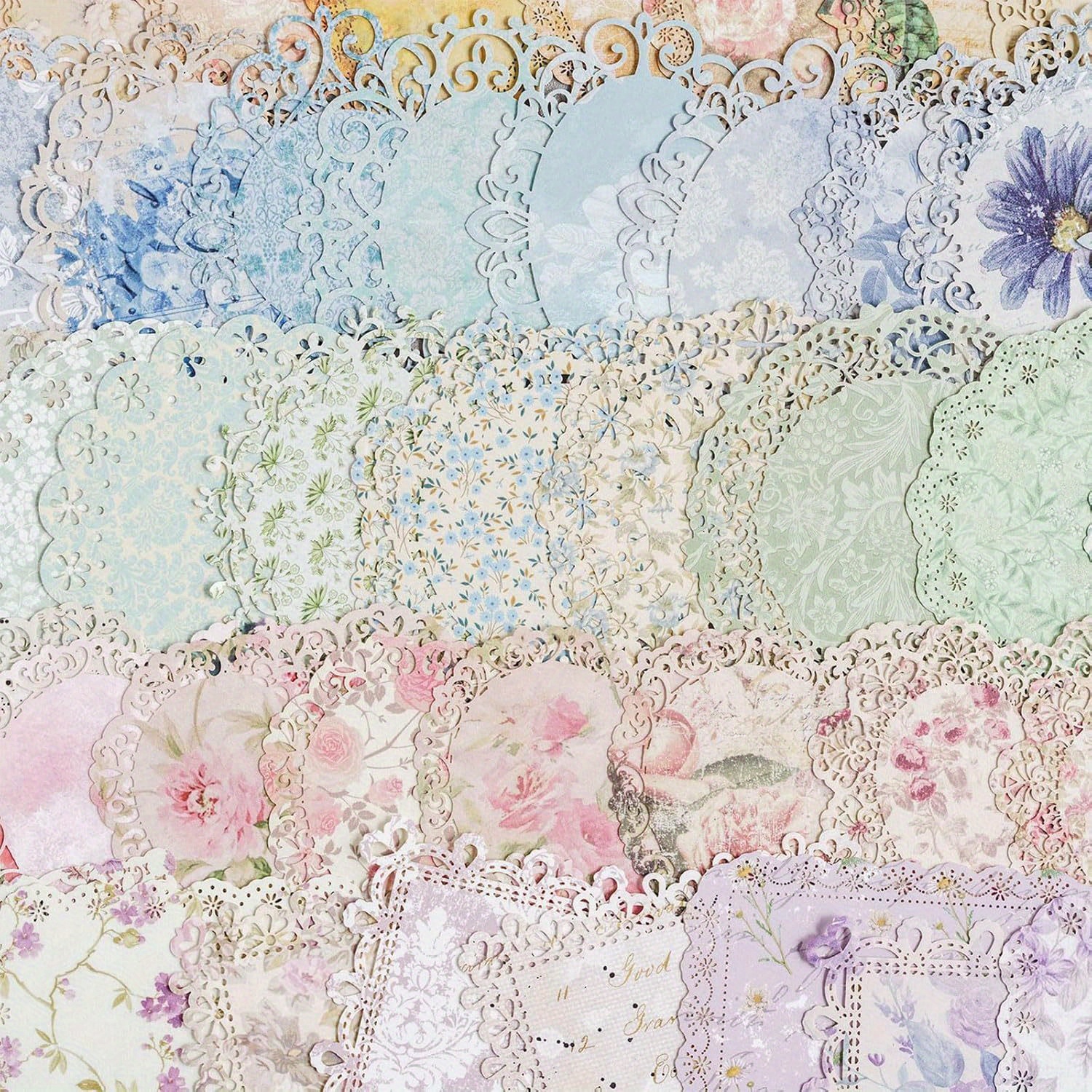 Vintage Paper Lace, 40pcs 4 Different Styles Supplies For Diy Cards, Scrapbooks, Photo Frames, Albums, Crafts, Card Making
