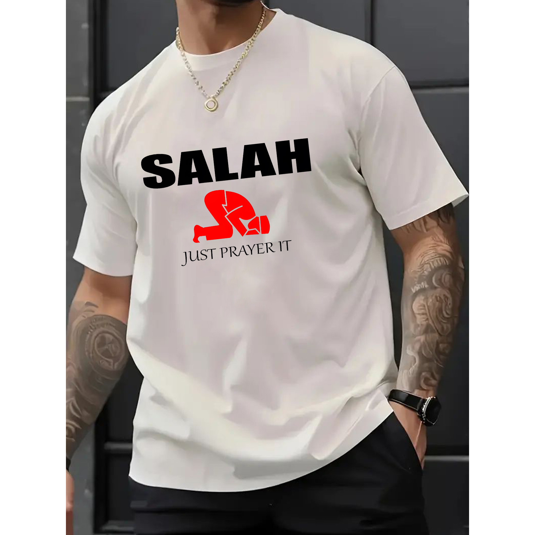 

1 Piece, Salah Just It Print, Summer Comfortable Casual Cotton T Shirt