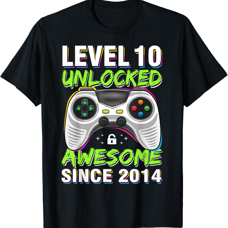 

Unlocked Awesome 10th Birthday Gaming T-shirt