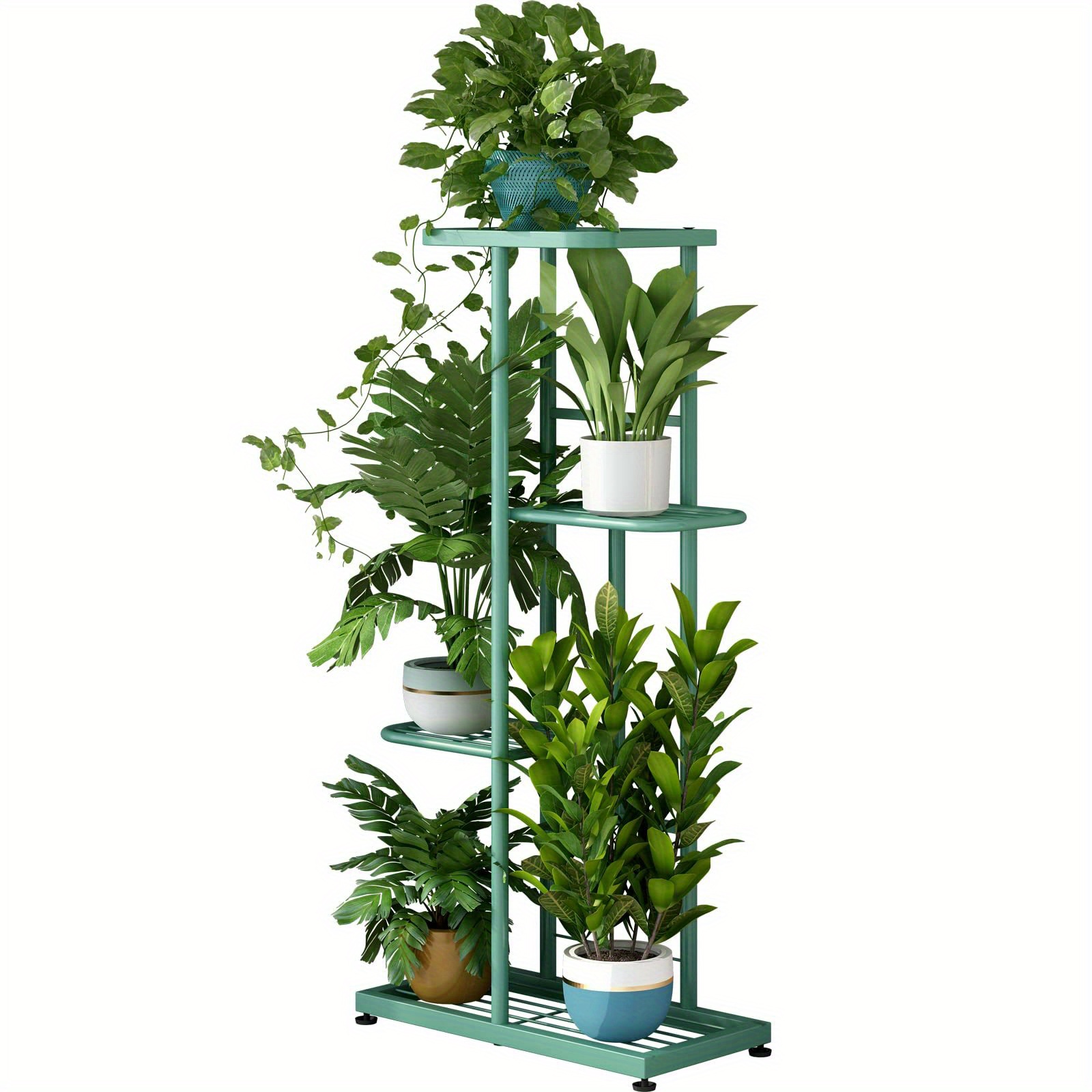 

Plant Stand Indoor Outdoor Metal 4 Tier 5 Potted Multiple Flower Pot Holder Shelf Planter Display Shelving Unit For Patio Balcony Living Room