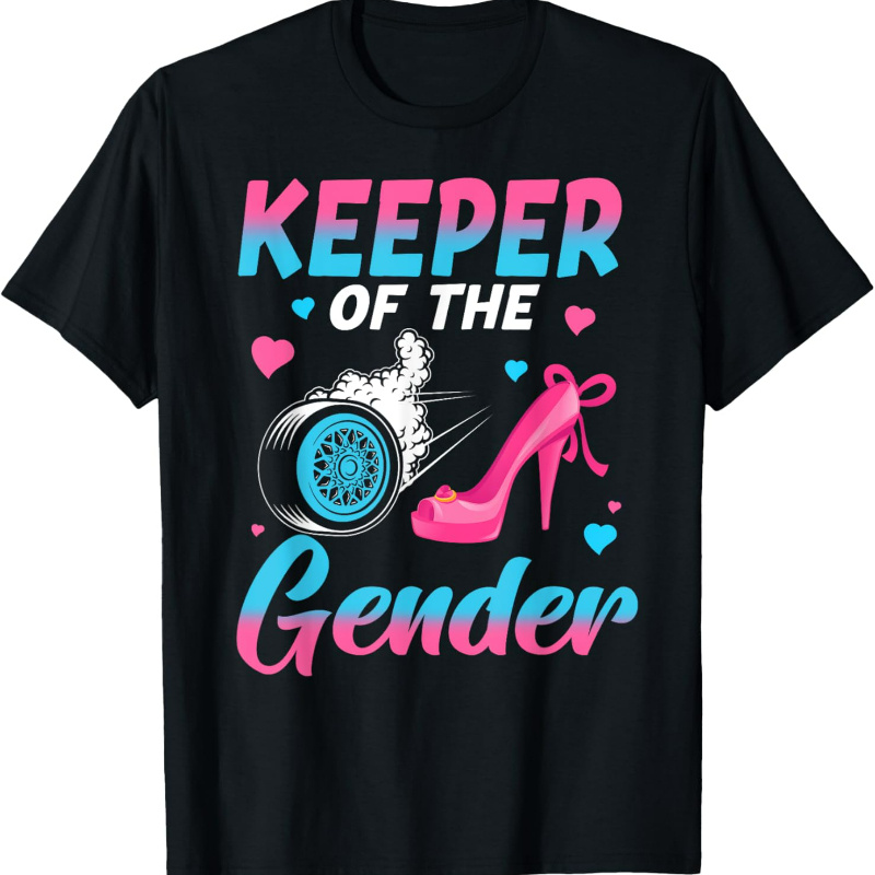 

Wheels Or Heels Keeper Of The Gender Party T-shirt