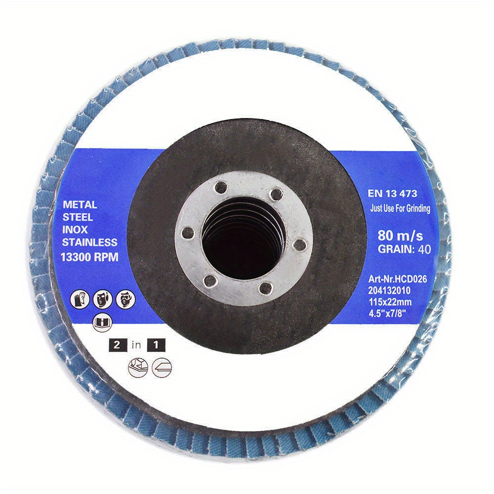 

4-1/ 2 Inch Flap Disc Zirconia 10 Pack 80 Grit Sanding Grinding For Stainless Steel Metal