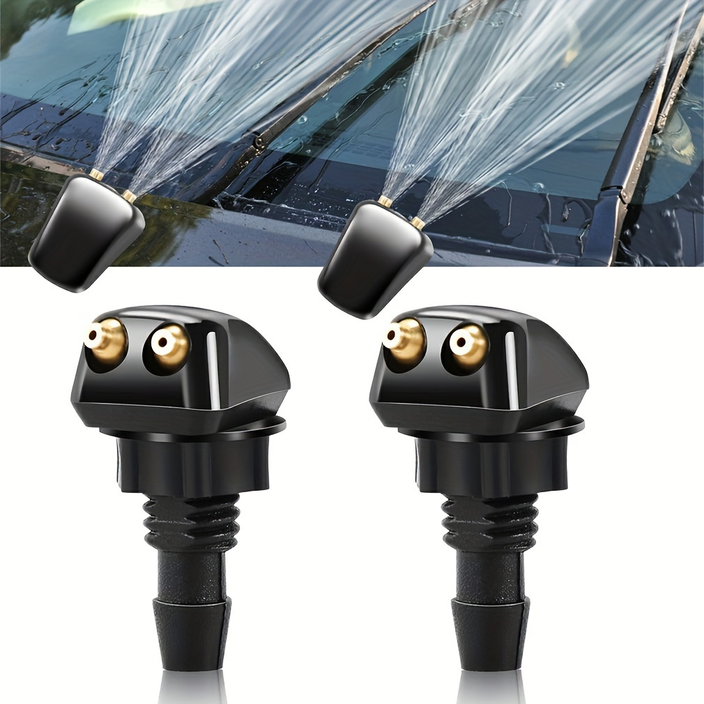 

2pcs Car Front Windshield Wiper Nozzle Jet Sprayer Kits Universal Sprinkler Water Fan Spout Cover Washer Outlet