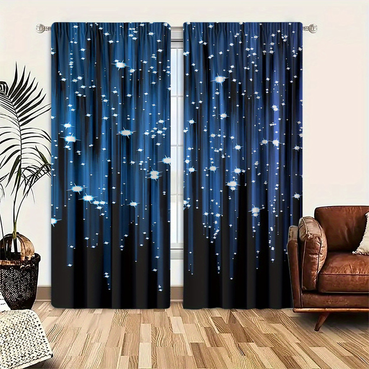 

2pcs Curtains - , Rod For , , Decor - Polyester,