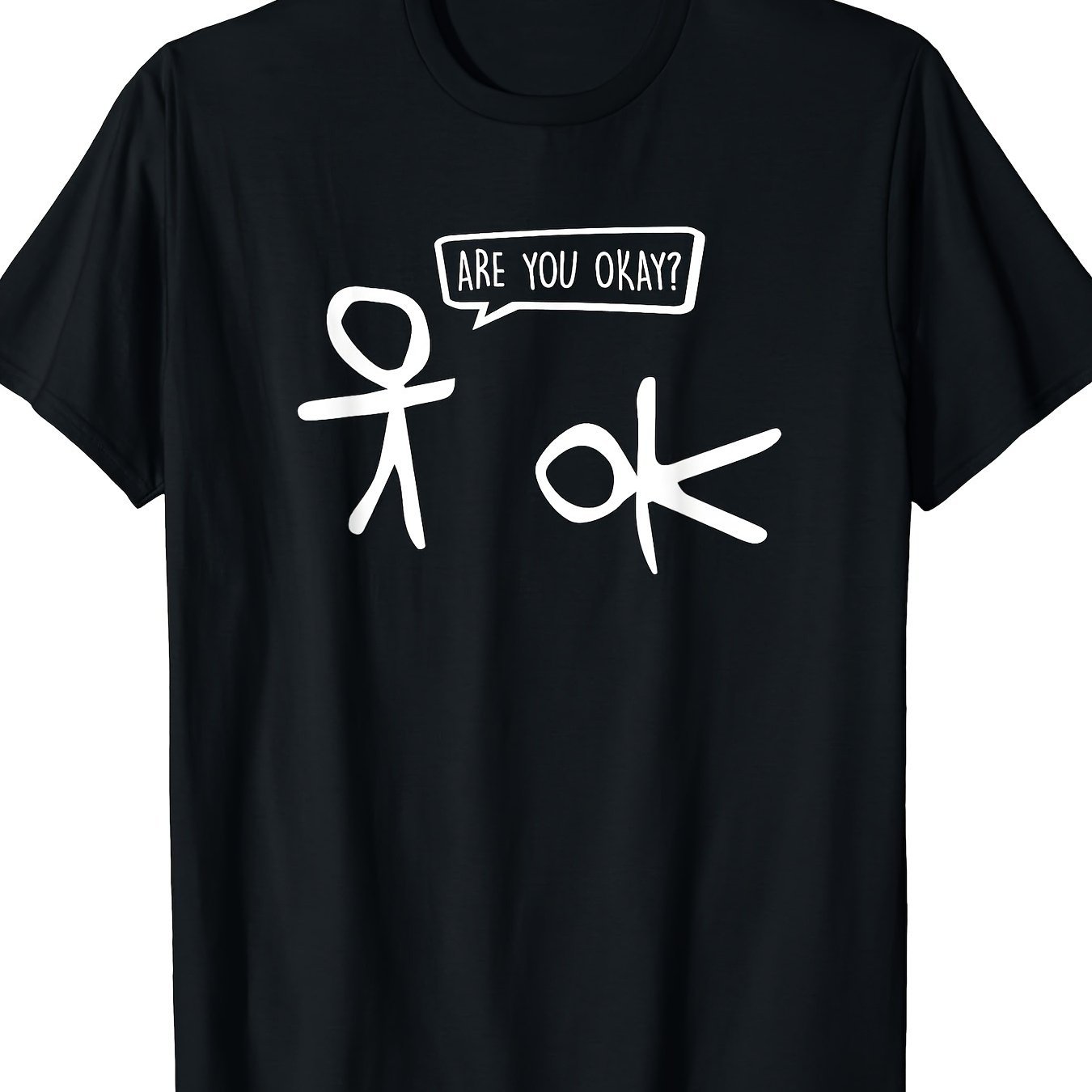 

Man, Are You Okay Cartoon Friendly Help Support T-shirt, Men's T-shirt, 220g