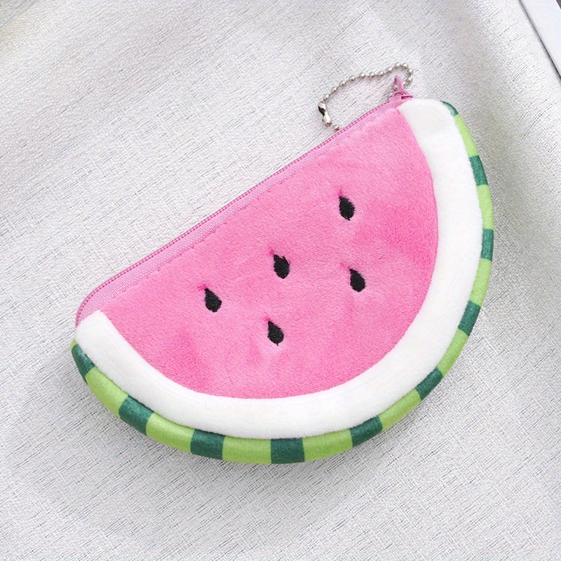 Cartoon Fruit Plush Coin Purse - Fabric Money Clip, Back To School, Christmas Gift