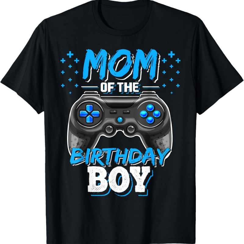 

Mom Of The Birthday Boy Matching Video Party T-shirt