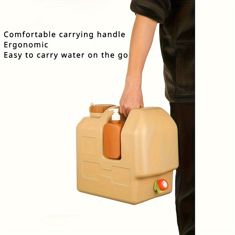 5.28gal Portable Water Storage Container with Faucet, PE Material, Hand Sanitizer Dispenser Bottle for Outdoor Camping, Drinking Water Carrier Jug